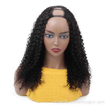 ISEE HAIR Factory Direct New Arrival Wholesale Kinky Curly Clip In Hair Human Cambodian With Front U Part Lace Wig